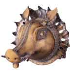 Vintage Pure Brass Varaha Face Wall Hanging - 10" Bronze Tone Sculpture | Artistic Hindu Decor | Jaipurio